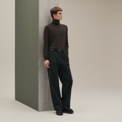 パンツ HERMES CLASSICAL STRAIGHT TROUSERS Straight leg pants - Grey | Hermès Canada