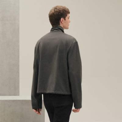 タイムセール❗【新品】HERMES ニット ジャケット Hポケット ブルゾン シンプル☆【エルメス】“H”ポケット上品ウールニット♪ (HERMES