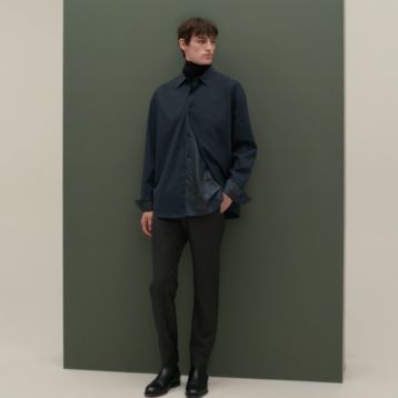 シャツ ボクシーフィット ダブルフロント - マロン - 39