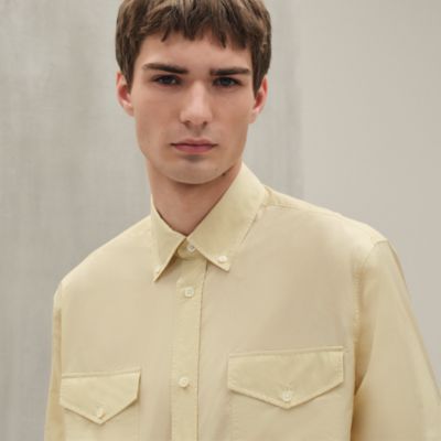 HERMES エルメス ロゴシルバーピンボタン付 比翼ボタン 長袖シャツ 34 メンズ, ウェア, シャツ | Hermès - エルメス-公式サイト