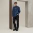 Embroidered boxy fit denim shirt, indigo lavé
