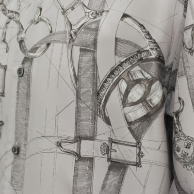 超美品HERMES 純白 リネンジャカードシャツ メンズ フランス製 ドビー織り 超美品HERMES 純白 リネンジャカードシャツ メンズ フランス製 ドビー