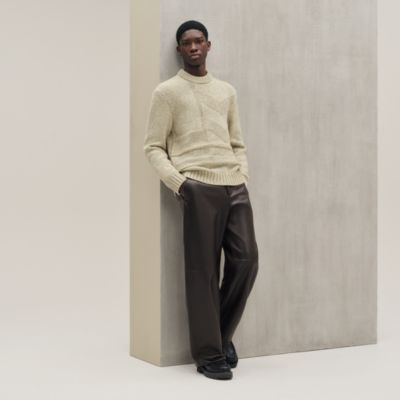 レザーパンツ 《マルト》 カーフ - マロン - 52 | Hermès - エルメス