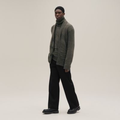 【新品未使用】エルメス　25秋冬新作　ブルゾン　カーディガン　Hポケット 25新作 HERMES レディース レザージャケット ディアスキン (HERMES