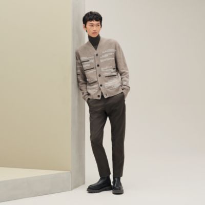 【新品未使用】エルメス　25秋冬新作　ブルゾン　カーディガン　Hポケット 25新作 HERMES レディース レザージャケット ディアスキン (HERMES