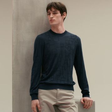 ¥40200→¥34200エルメスセーター 長袖36 カシミア65% 希少 HERMES エルメス ロングスリーブニット Hリフト カシミヤ 36