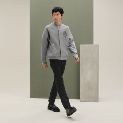 ジャケット・アウター HERMES Wool Gabardine Coat HERMES 2022 F/W Men's Black Gabardine Long Coat Sz48 Pur