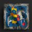 Embroidered Cavalier en Formes scarf 90, noir/encre/jaune