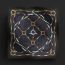 Figure artistique embroidered scarf 90, bleu noir/brun/chocolat
