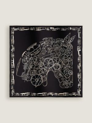 Complication Equestre Exceptional embroidered scarf 90