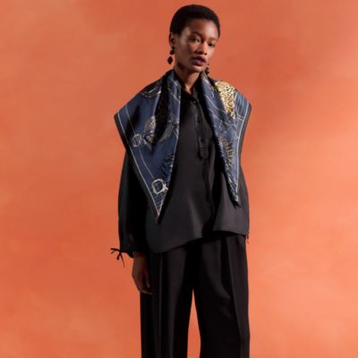 Tous en Selle embroidered scarf 90
