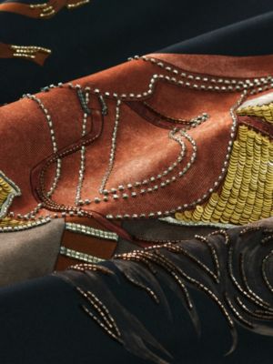 Grand Galop Exceptional embroidered scarf 90, View: Detail, detail, view 4 of 4