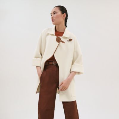 Jacket with leather detail