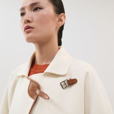 Jacket with leather detail