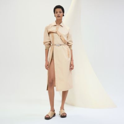 Asymmetric mixed leather coat