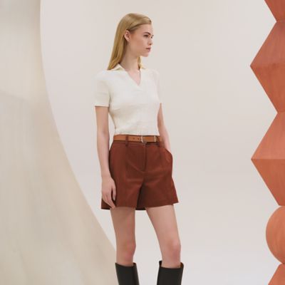 "Coaching" short-sleeve sweater