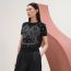 "Brides de gala" embroidered short-sleeve sweater, bleu noir, no stock