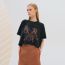 "Les Clefs" cropped t-shirt, bleu noir, no stock