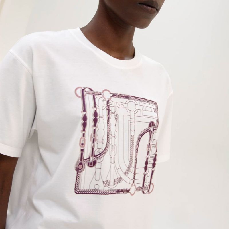 【エレガント】エルメス マキシカルトゥーシュTシャツ 25新作 エルメス カルトゥーシュ Tシャツ レディース コットン