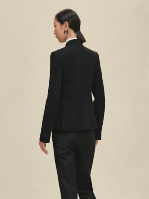 Short pea coat with leather details, View: Worn, worn, view 4 of 7