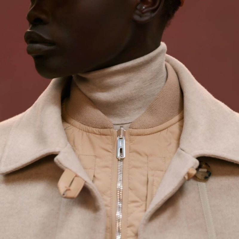 本日中！極美品【HERMES】セリエダブルフェイス ショートコート ベージュ38 エルメス(HERMES)エルメス セリエボタン その他コート 衣料品 アウター