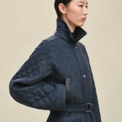 ▲未使用 HERMES 23AW Quilted car coat 44 Modular car coat - Grey | Hermès USA
