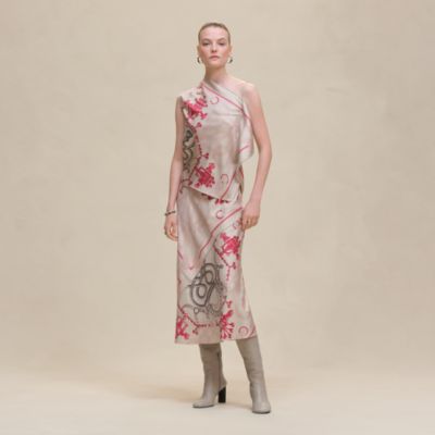 フリュイドバイアススカート 《パルフロワ・リミックス》プリント