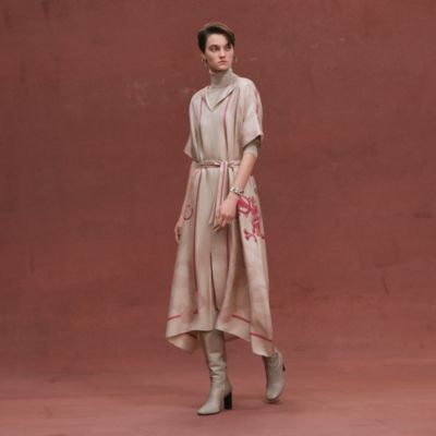 エルメス新品25秋冬新作フリュイドバイアススカート,パルフロワ・リミックス38 フリュイドバイアススカート 《パルフロワ・リミックス》プリント