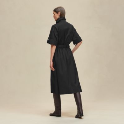 美品　HERMES シルク　エルメス刺繍　ベルト付　コート　ワンピース HERMES - 極美品 Vintage エルメス HERMES ワンピース ベルト付き 総柄