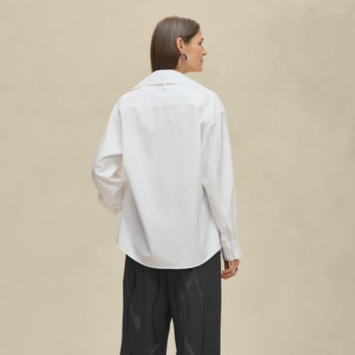 極美品　HERMESエルメス　ブラウス　ツイリー　刺繍　トップス　ホワイト 極美品 HERMESエルメス ブラウス ツイリー 刺繍 トップス ホワイト