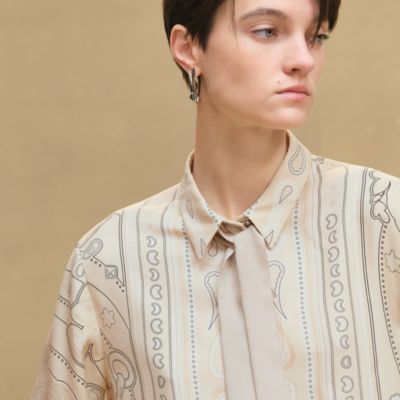 HERMES カレーシュ　ベージュ 長袖シャツ　36 クリーニング済 2025年最新】HERMES レディース 長袖 シャツ・ブラウスの人気