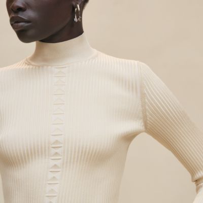 HERMES-PARIS ライトグレー 長袖ニット グレー（灰色）系 HERMES