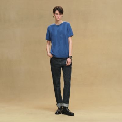 ロングスリーブニット 《Hリフト》モチーフ - ブルー | Hermès