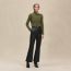 Long-sleeve cropped sweater, kaki