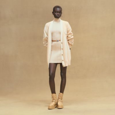 ✨アラブ✨ HERMES ツイルレーヌロングカーディガン 34 ☆HERMES