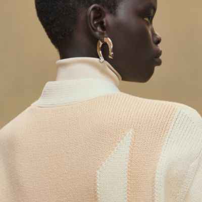 HERMES 上質カシミヤ×シルク ノースリーブドレープニット ベージュ 38