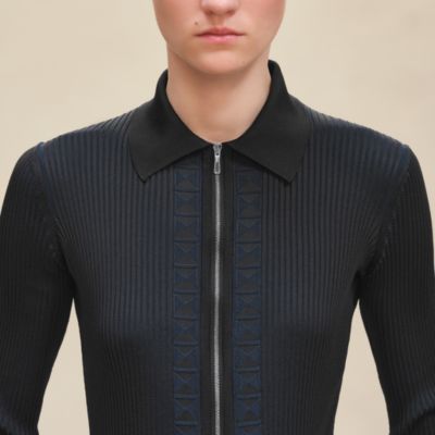 トップス HERMES by margiela silk Cardigan black HERMES - 美品 エルメス HERMES マルジェラ期 ニット