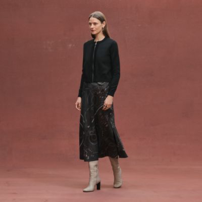 HERMÈS ブラック ノースリーブニット 36 エルメス 22SS カシミヤ ノースリーブニット 36 レディース ブラック