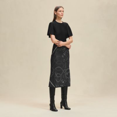 ラヴァリエールネックドレス - ブラック | Hermès - エルメス-公式サイト