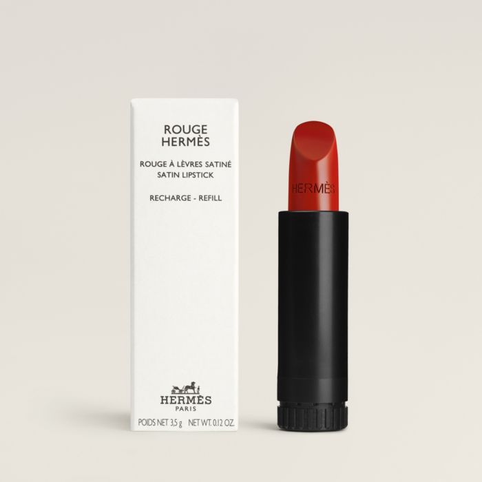 Hermes Leather Lipstick Case, FEU Orange, NWT