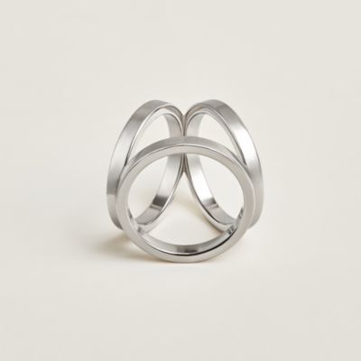 Hermès Mors scarf ring Silvery Steel ref.221516 - Joli Closet