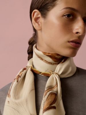 Double D Sangle scarf ring, View: Worn, worn, view 2 of 3