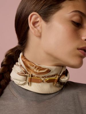 Double D Sangle scarf ring, View: Worn, worn, view 3 of 3