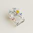Brides de Gala scarf ring, palladié/jaune/blanc/multicolore