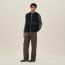 Cashmere reversible hooded vest, noir