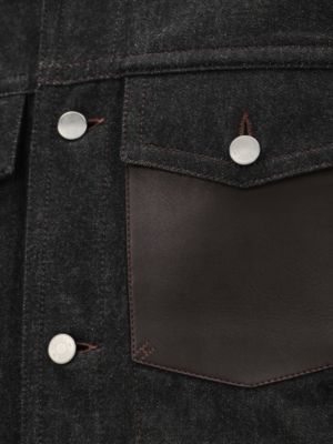 Straight cut jacket with leather detail, View: front, front, view 6 of 7