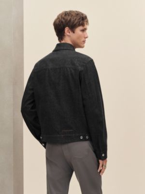 Straight cut jacket with leather detail, View: Worn, worn, view 3 of 7