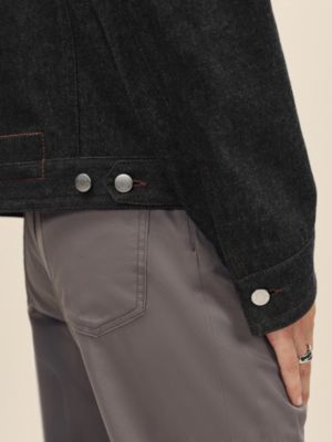 Straight cut jacket with leather detail, View: Worn, worn, view 5 of 7