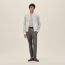 Rib-trim jacket, blanc
