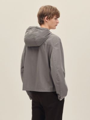 Hooded jacket with leather detail, View: Worn, worn, view 3 of 6